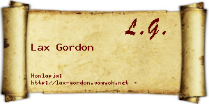 Lax Gordon névjegykártya